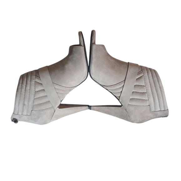 Sigerson Morrison Gray Peep Toe Ankle Booties with Stiletto Heel Size 6.5 - Picture 2 of 14